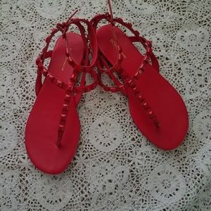 BCB Generation Red Studded Sandals 6.5